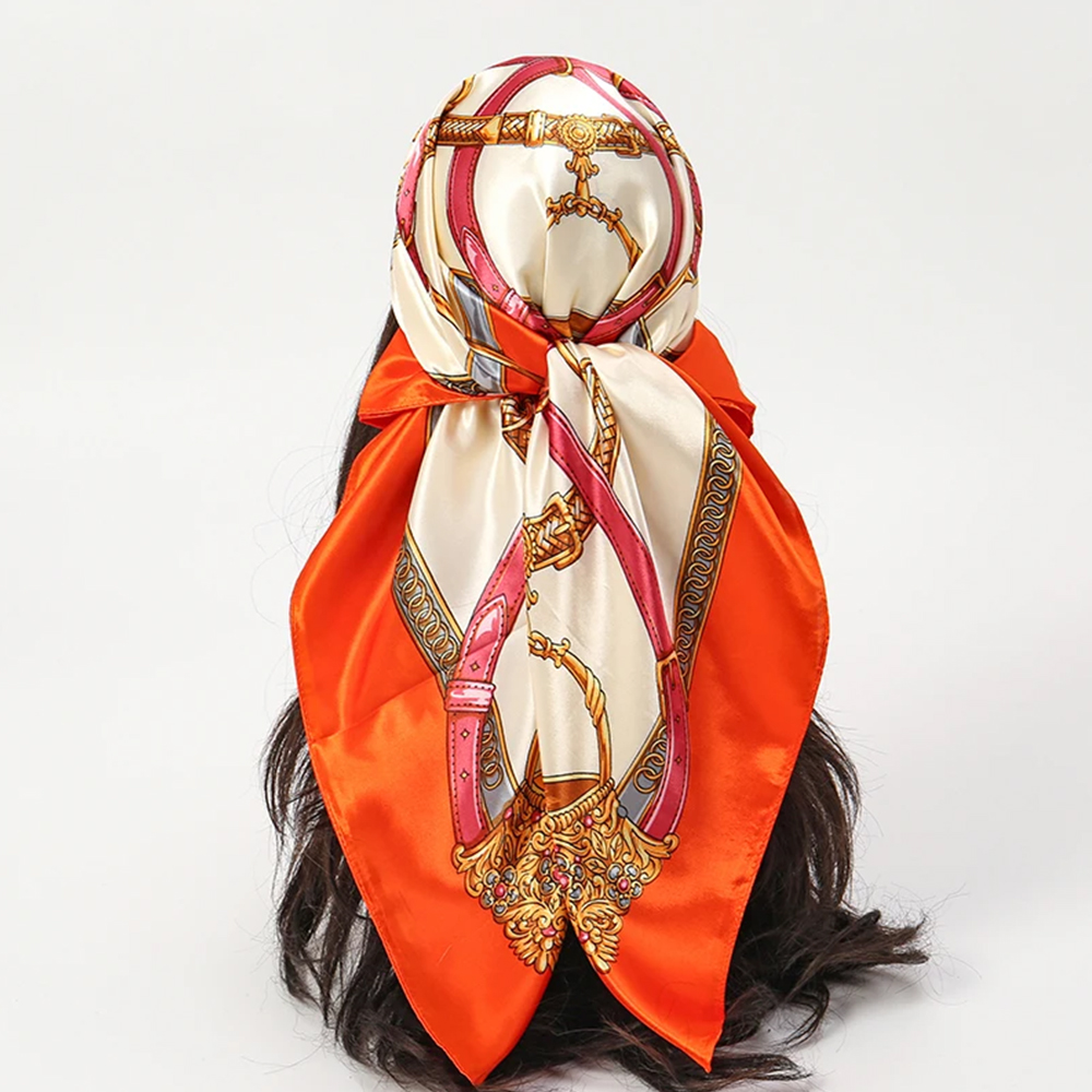 ファッションスカーフ 90*90cm 女性用プリント ヘアネ - Silk Neck Scarf のレビューと価格